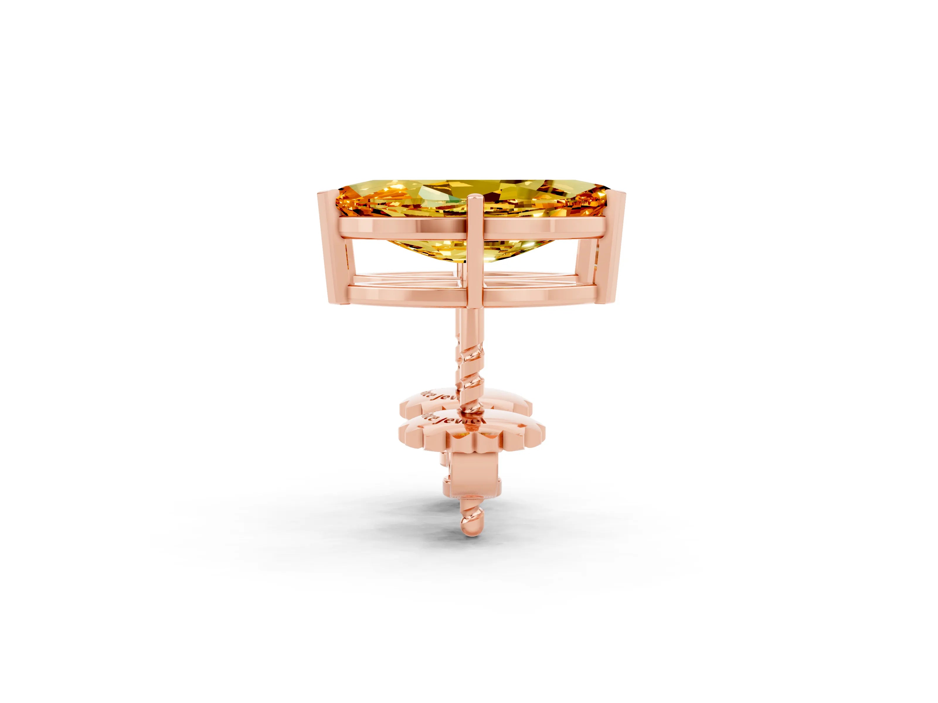 Rose gold Marquise Cut Citrine Stud Earrings_37