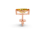 Rose gold Marquise Cut Citrine Stud Earrings_37