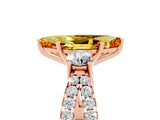 Rose gold Marquise Cut Citrine Three-Stone Ring with Pavé Split Shank and Four-Prong Setting_17