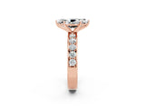 Rose gold Marquise Cut Cut Channel Set Diamond Engagement Ring with Four-Prong Setting_2