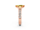 Rose gold Marquise Cut Cut Channel Set Diamond Engagement Ring with Four-Prong Setting_2