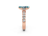 Rose gold Marquise Cut Cut Channel Set Diamond Engagement Ring with Four-Prong Setting_2