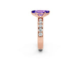 Rose gold Marquise Cut Cut Channel Set Diamond Engagement Ring with Four-Prong Setting_2