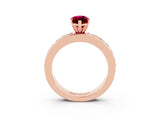 Rose gold Marquise Cut Cut Channel Set Diamond Engagement Ring with Four-Prong Setting_3