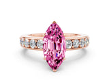 Rose gold Marquise Cut Cut Channel Set Diamond Engagement Ring with Four-Prong Setting