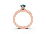 Rose gold Marquise Cut Cut Channel Set Diamond Engagement Ring with Four-Prong Setting_3