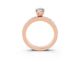 Rose gold Marquise Cut Cut Channel Set Diamond Engagement Ring with Four-Prong Setting_3