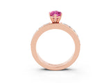 Rose gold Marquise Cut Cut Channel Set Diamond Engagement Ring with Four-Prong Setting_3