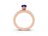 Rose gold Marquise Cut Cut Channel Set Diamond Engagement Ring with Four-Prong Setting_3