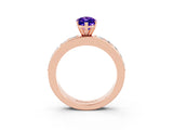 Rose gold Marquise Cut Cut Channel Set Diamond Engagement Ring with Four-Prong Setting_3