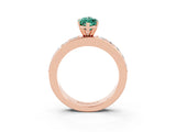 Rose gold Marquise Cut Cut Channel Set Diamond Engagement Ring with Four-Prong Setting_3