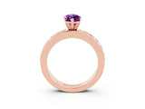 Rose gold Marquise Cut Cut Channel Set Diamond Engagement Ring with Four-Prong Setting_3