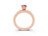 Rose gold Marquise Cut Cut Channel Set Diamond Engagement Ring with Four-Prong Setting_3
