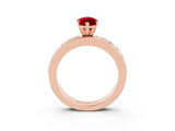 Rose gold Marquise Cut Cut Channel Set Diamond Engagement Ring with Four-Prong Setting_3