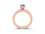 Rose gold Marquise Cut Cut Channel Set Diamond Engagement Ring with Four-Prong Setting_3