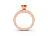 Rose gold Marquise Cut Cut Channel Set Diamond Engagement Ring with Four-Prong Setting_3