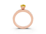 Rose gold Marquise Cut Cut Channel Set Diamond Engagement Ring with Four-Prong Setting_3