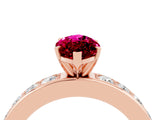 Rose gold Marquise Cut Cut Channel Set Diamond Engagement Ring with Four-Prong Setting_4
