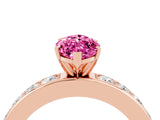 Rose gold Marquise Cut Cut Channel Set Diamond Engagement Ring with Four-Prong Setting_4