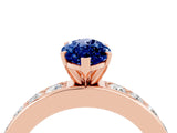 Rose gold Marquise Cut Cut Channel Set Diamond Engagement Ring with Four-Prong Setting_4