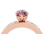 Rose gold Marquise Cut Cut Channel Set Diamond Engagement Ring with Four-Prong Setting_4