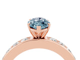 Rose gold Marquise Cut Cut Channel Set Diamond Engagement Ring with Four-Prong Setting_4