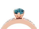 Rose gold Marquise Cut Cut Channel Set Diamond Engagement Ring with Four-Prong Setting_4