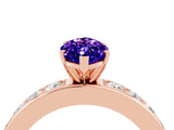 Rose gold Marquise Cut Cut Channel Set Diamond Engagement Ring with Four-Prong Setting_4