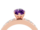 Rose gold Marquise Cut Cut Channel Set Diamond Engagement Ring with Four-Prong Setting_4