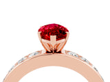 Rose gold Marquise Cut Cut Channel Set Diamond Engagement Ring with Four-Prong Setting_4