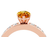 Rose gold Marquise Cut Cut Channel Set Diamond Engagement Ring with Four-Prong Setting_4