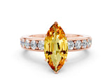 Rose gold Marquise Cut Cut Channel Set Diamond Engagement Ring with Four-Prong Setting