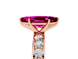 Rose gold Marquise Cut Cut Channel Set Diamond Engagement Ring with Four-Prong Setting_5