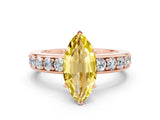 Rose gold Marquise Cut Cut Channel Set Diamond Engagement Ring with Four-Prong Setting