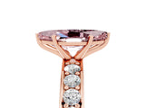 Rose gold Marquise Cut Cut Channel Set Diamond Engagement Ring with Four-Prong Setting_5