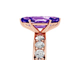 Rose gold Marquise Cut Cut Channel Set Diamond Engagement Ring with Four-Prong Setting_5