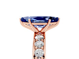 Rose gold Marquise Cut Cut Channel Set Diamond Engagement Ring with Four-Prong Setting_5