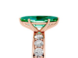 Rose gold Marquise Cut Cut Channel Set Diamond Engagement Ring with Four-Prong Setting_5