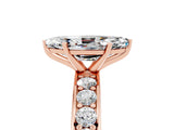 Rose gold Marquise Cut Cut Channel Set Diamond Engagement Ring with Four-Prong Setting_5