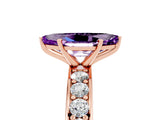 Rose gold Marquise Cut Cut Channel Set Diamond Engagement Ring with Four-Prong Setting_5
