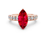 Rose gold Marquise Cut Cut Channel Set Diamond Engagement Ring with Four-Prong Setting
