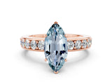Rose gold Marquise Cut Cut Channel Set Diamond Engagement Ring with Four-Prong Setting
