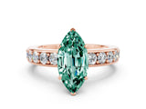 Rose gold Marquise Cut Cut Channel Set Diamond Engagement Ring with Four-Prong Setting
