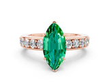 Rose gold Marquise Cut Cut Channel Set Diamond Engagement Ring with Four-Prong Setting