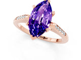 Rose gold Marquise Cut Cut Channel Set Solitaire Engagement Ring with Four-Prong Setting_1