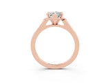Rose gold Marquise Cut Cut Channel Set Solitaire Engagement Ring with Four-Prong Setting_3