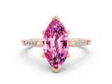 Rose gold Marquise Cut Cut Channel Set Solitaire Engagement Ring with Four-Prong Setting