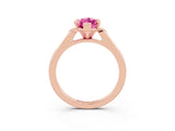 Rose gold Marquise Cut Cut Channel Set Solitaire Engagement Ring with Four-Prong Setting_3