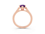 Rose gold Marquise Cut Cut Channel Set Solitaire Engagement Ring with Four-Prong Setting_3