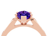 Rose gold Marquise Cut Cut Channel Set Solitaire Engagement Ring with Four-Prong Setting_4